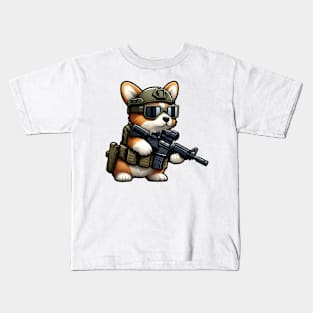 Tactical Corgi Kids T-Shirt